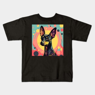 70s Manchester Terrier Vibes: Pastel Pup Parade Kids T-Shirt